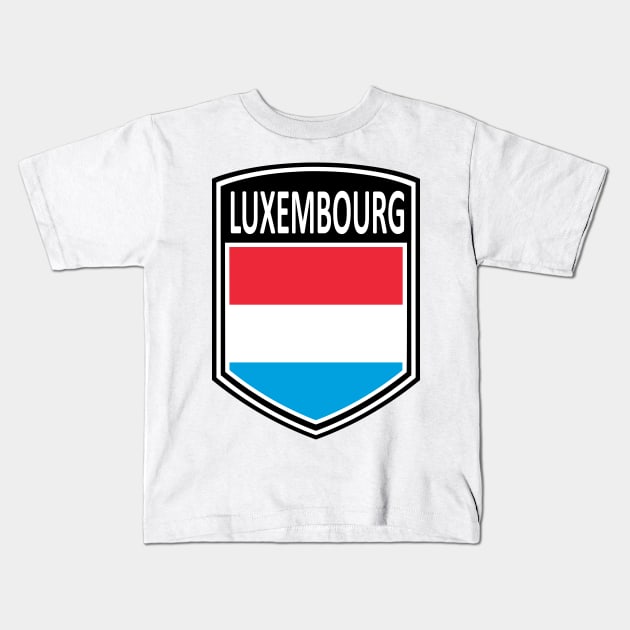 Flag Shield - Luxembourg Kids T-Shirt by Taylor'd Designs